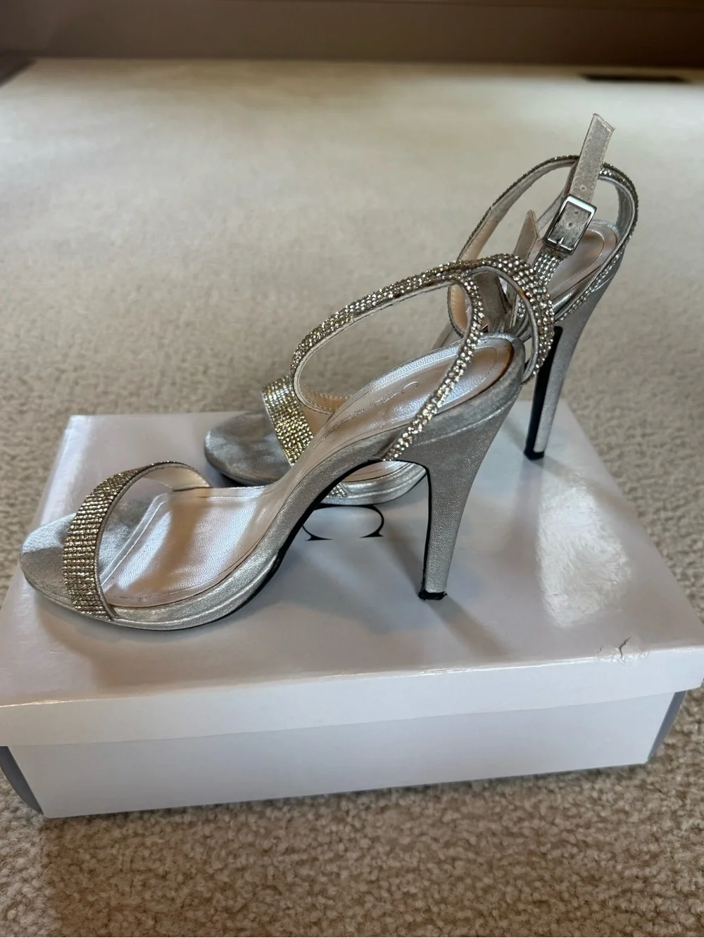 Silver Rhinestone Heels